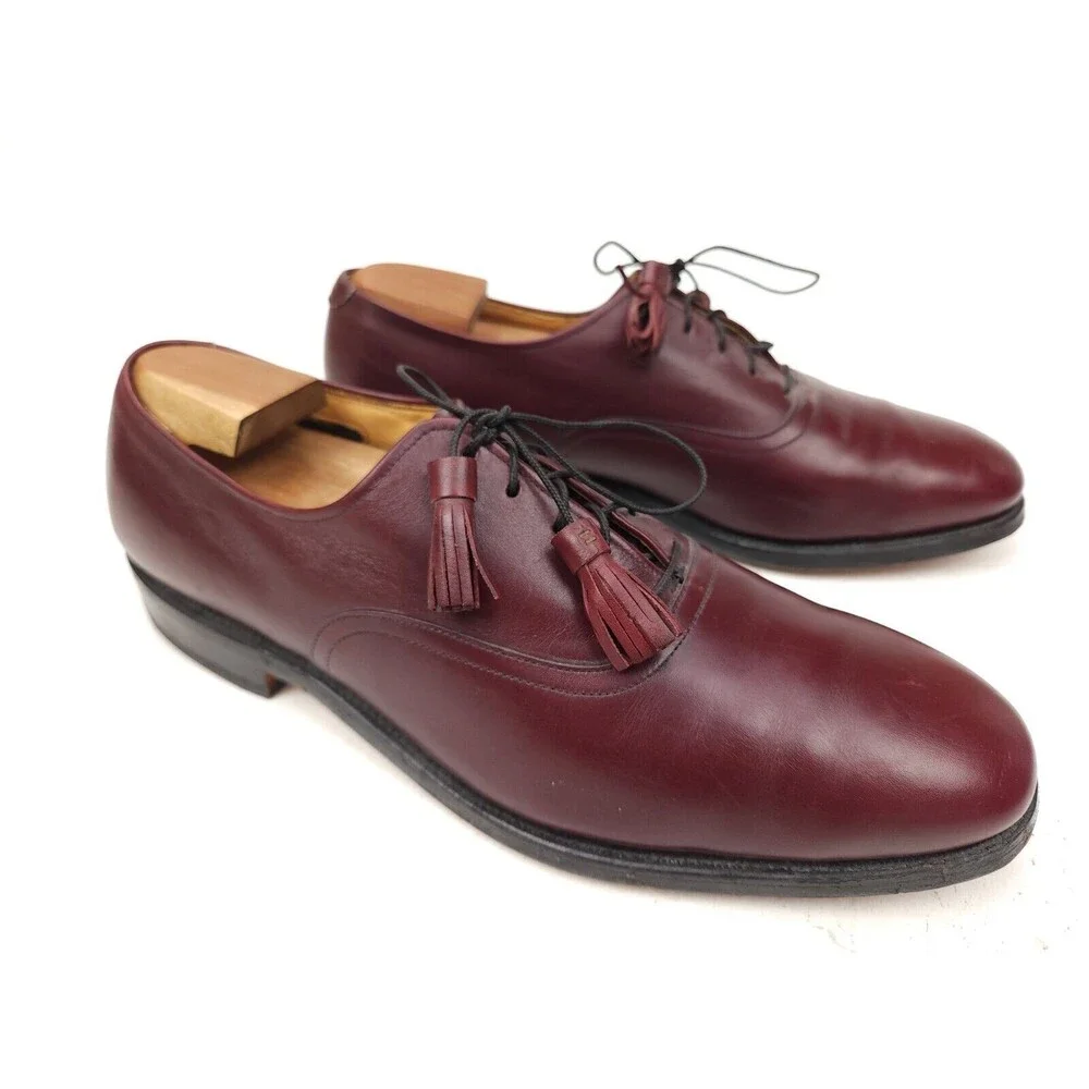 Allen Edmonds Hunter Burgundy Men’s 9 C Leather USA Oxfords Tassel Shoes